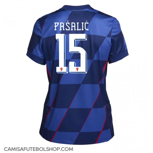 Camisa de time de futebol Croácia Mario Pasalic #15 Replicas 2º Equipamento Feminina Europeu 2024 Manga Curta